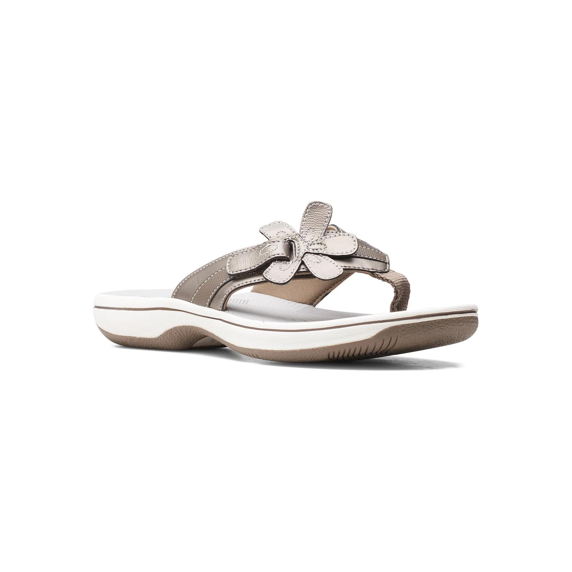 Clarks® Cloudsteppers Brinkley Flora Women's Flip Flop Sandals, Size: 10, Silver Product Image