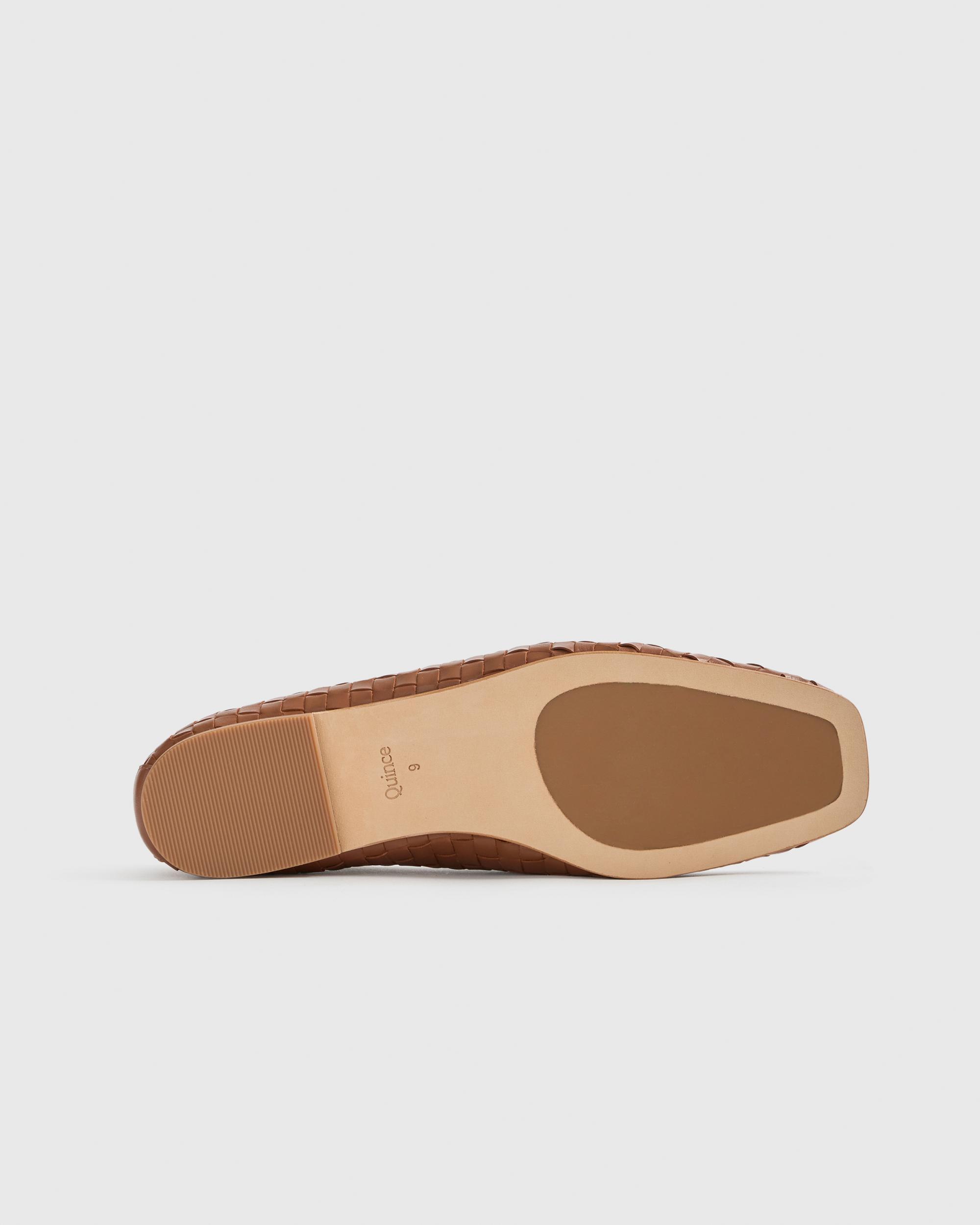 Quince | Women's Italian Leather Handwoven Square Toe Ballet Flat Product Image