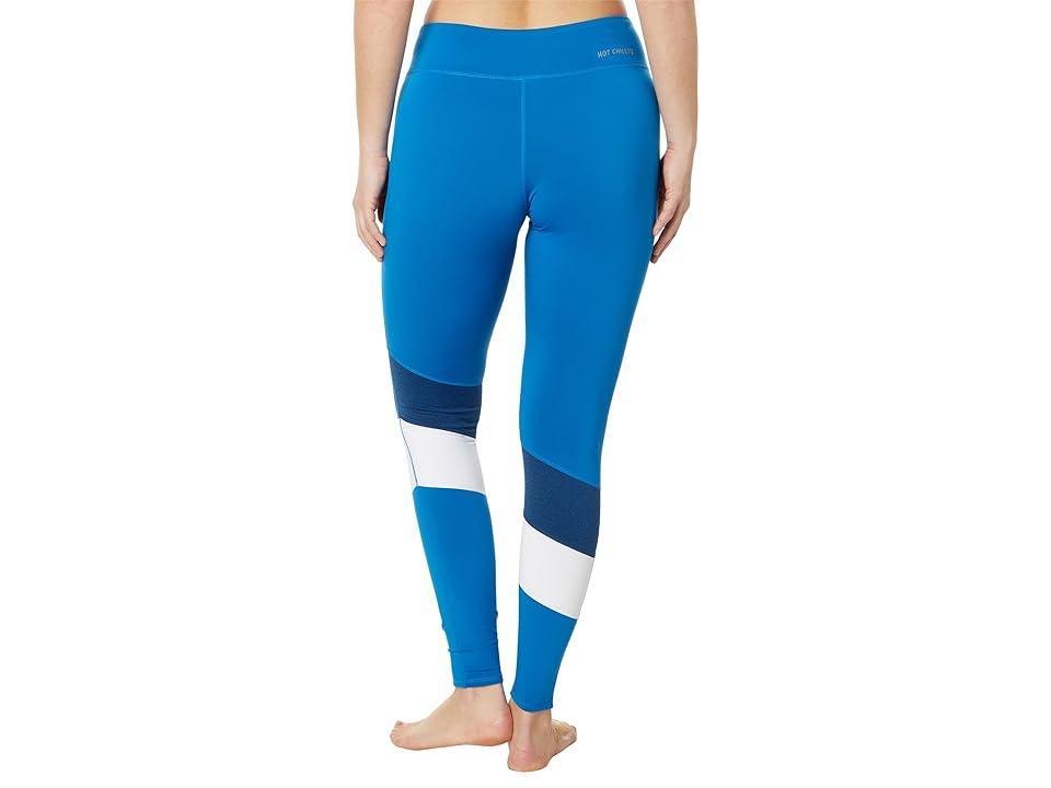 Hot Chillys Micro Elite Chamois Color-Block Tights Granite/White) Women's Clothing Product Image