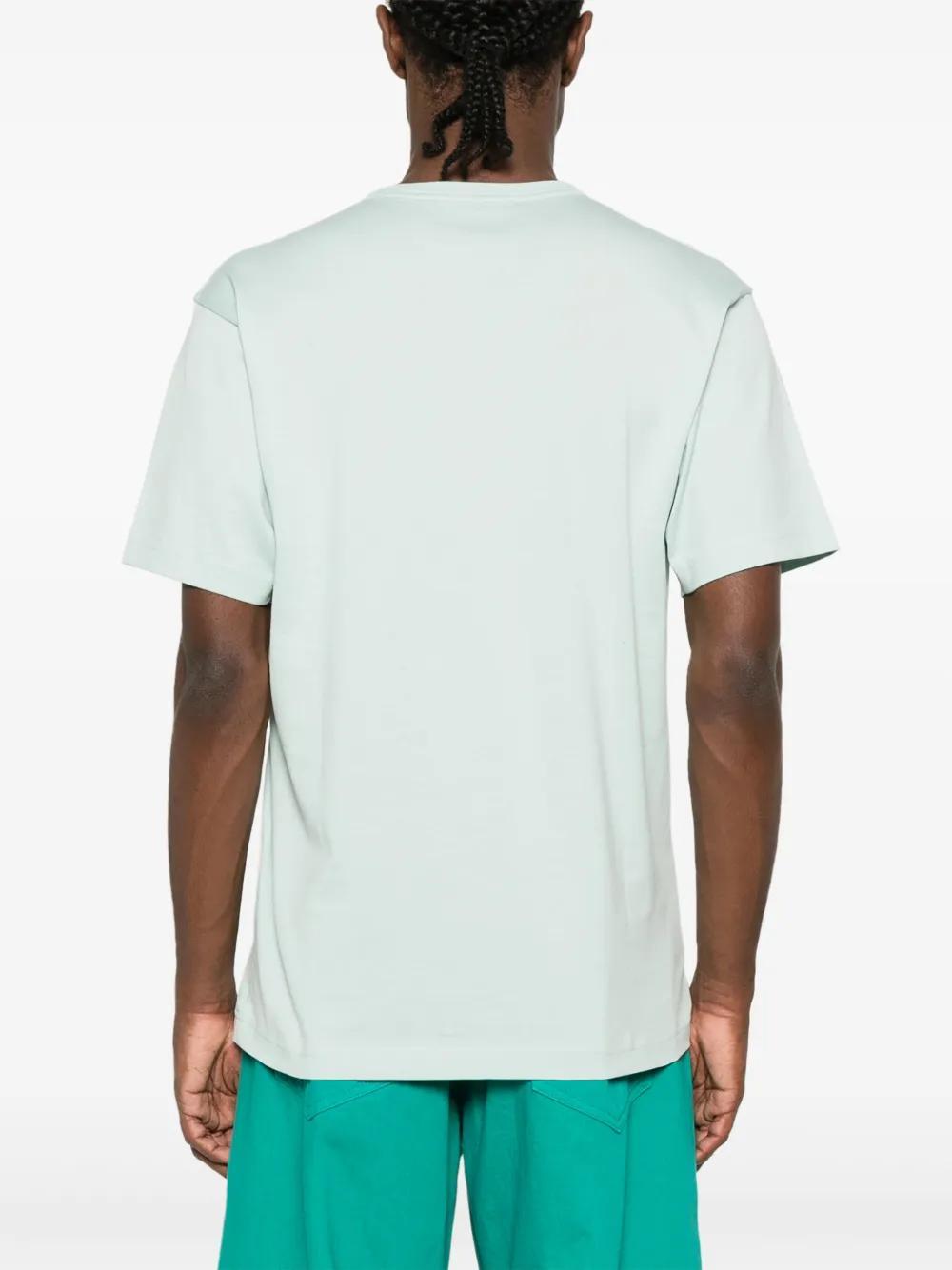 ACNE STUDIOS Logo-patch Organic Cotton T-shirt In Aat Dusty Blue Product Image