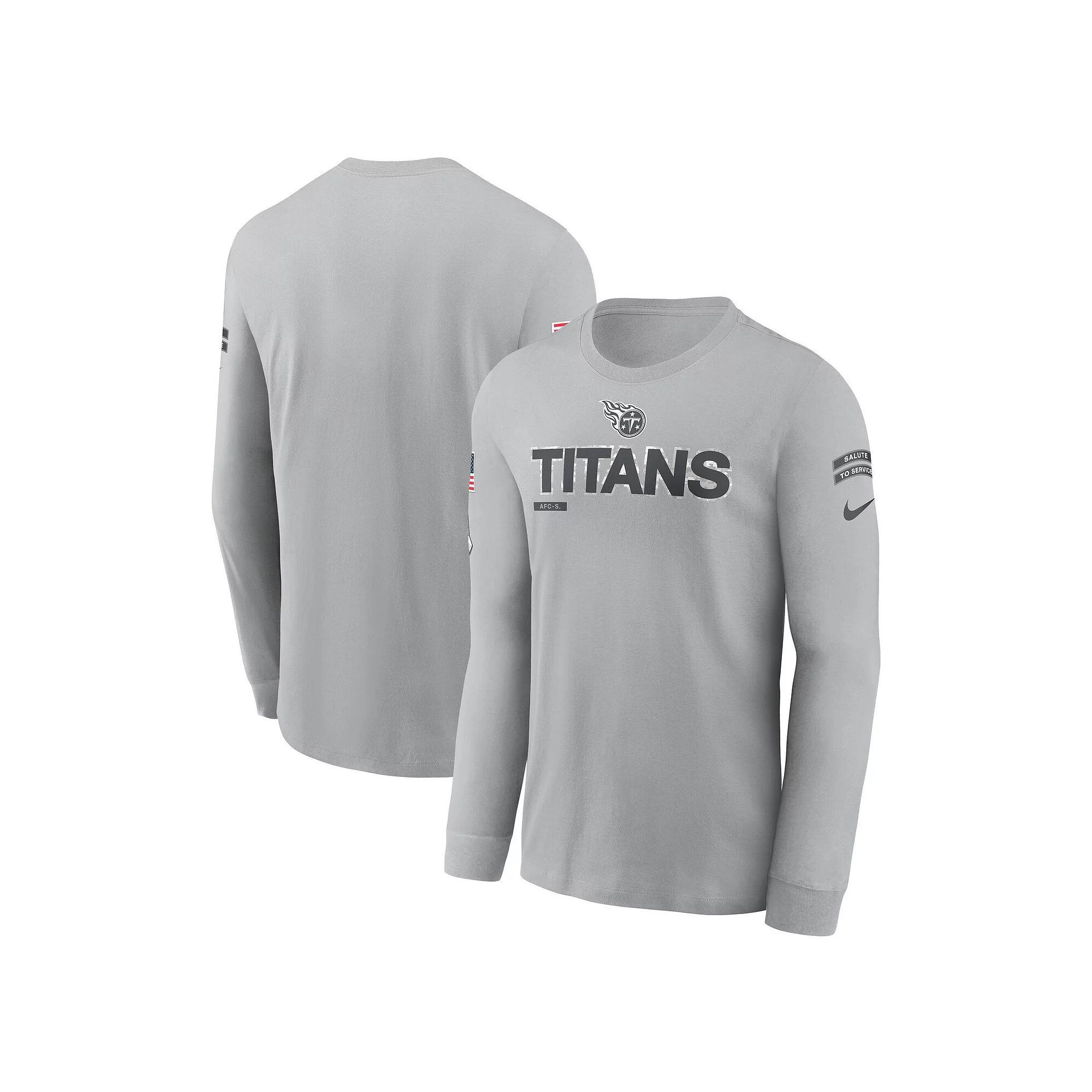 Men's Nike Gray Tennessee Titans 2024 Salute To Service Long Sleeve T-Shirt, Size: Small, Grey Product Image
