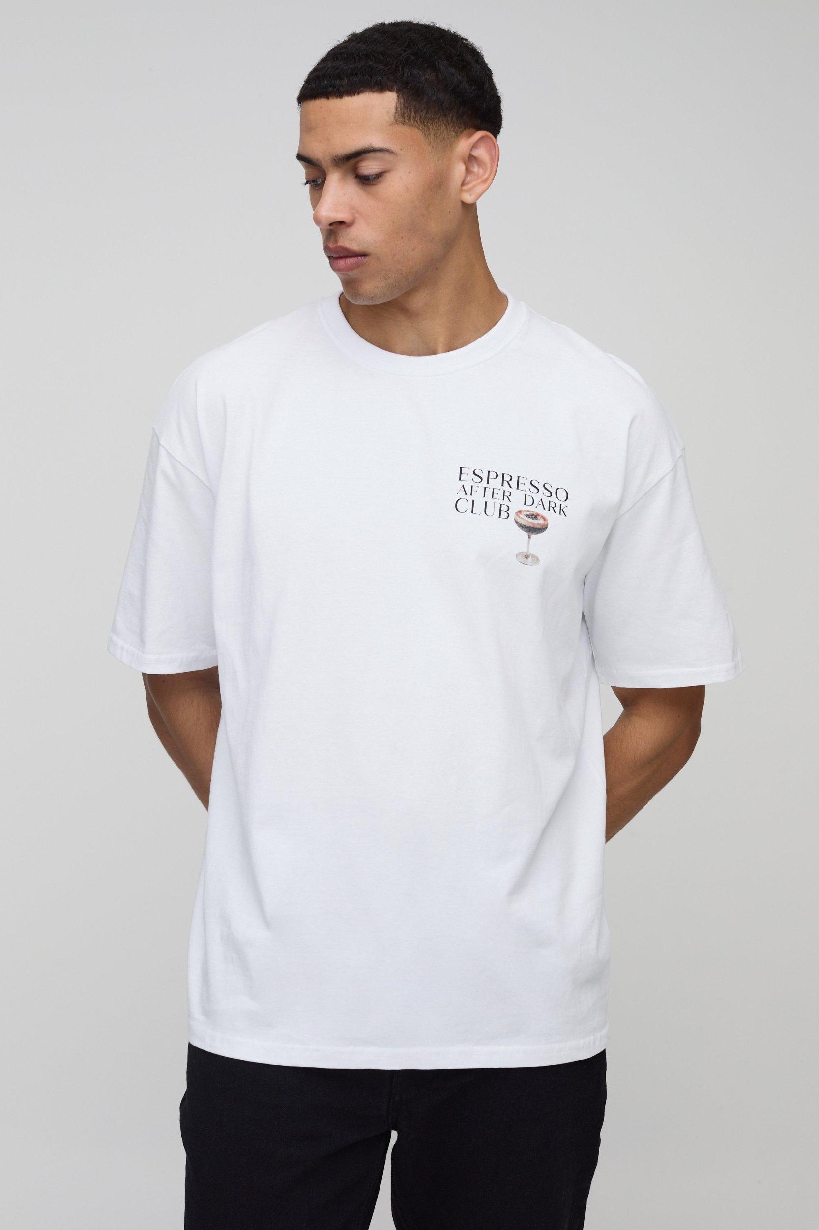Regular Fit Oversized Espresso Martini Graphic T-Shirt | boohooMAN USA Product Image