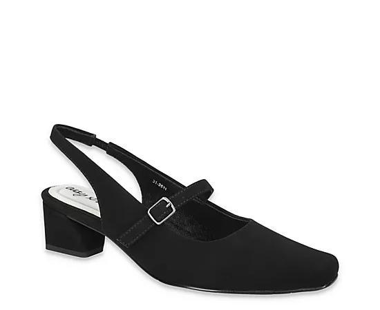 Easy Street Women's Cameo Square Toe Slingback Pumps, Size: 6.5 XW, Blue Product Image