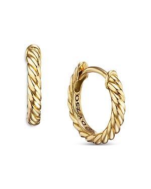 David Yurman 18K Yellow Gold Sculpted Cable Huggie Hoop Earrings Product Image
