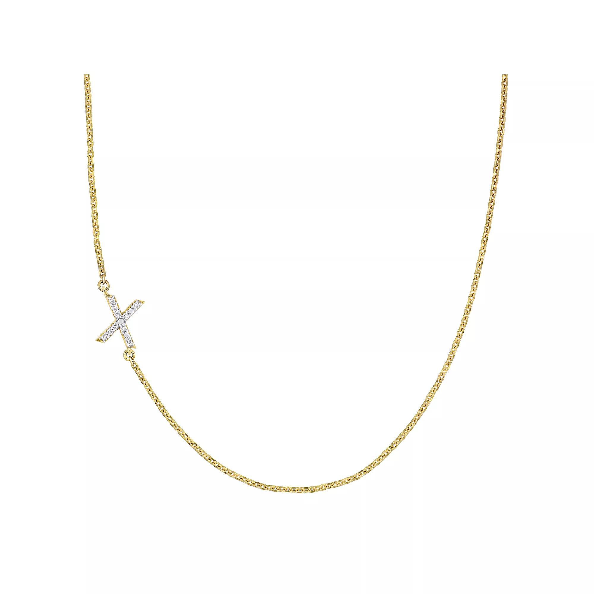 Stella Grace 14k Gold Diamond Accent Initial Necklace, Women's, Size: 18" Product Image