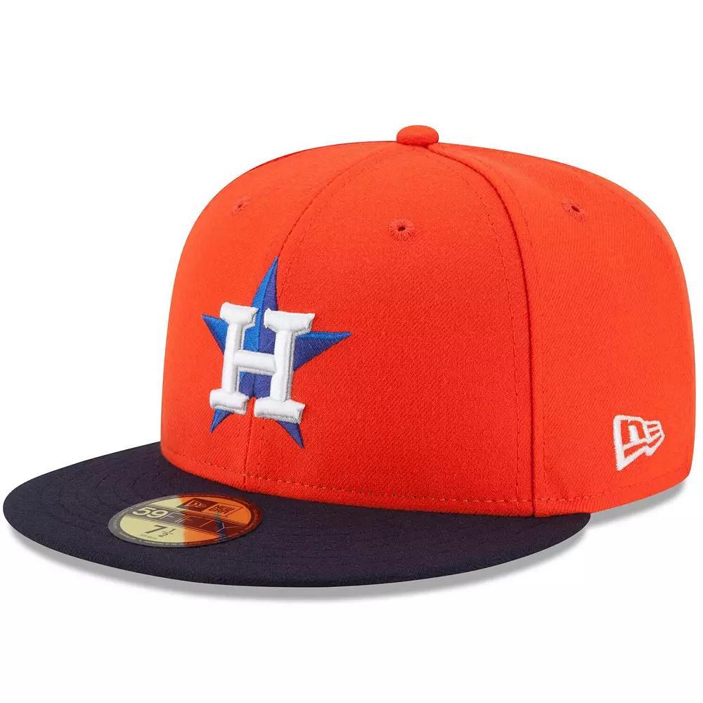 Men's New Era Orange/Navy Houston Astros Alternate Authentic Collection On-Field 59FIFTY Fitted Hat, Size: 7 5/8 Product Image