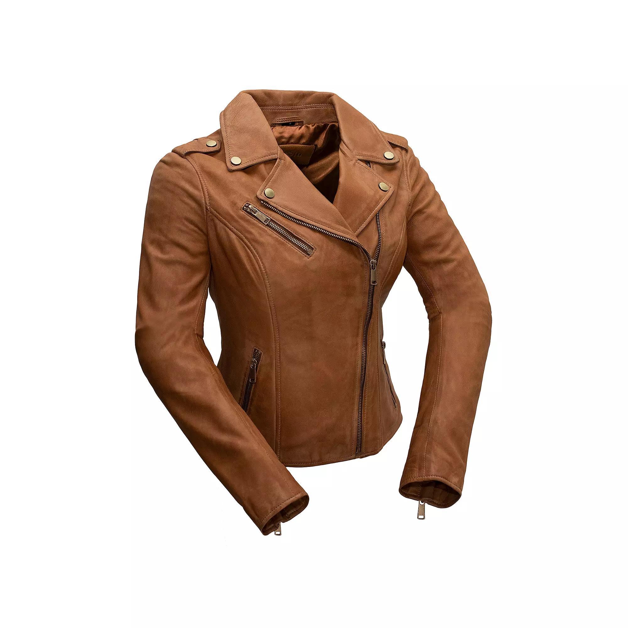 Women's Whet Blu Harper Asymmetrical Leather Jacket, Size: 4XL, Autumn Product Image