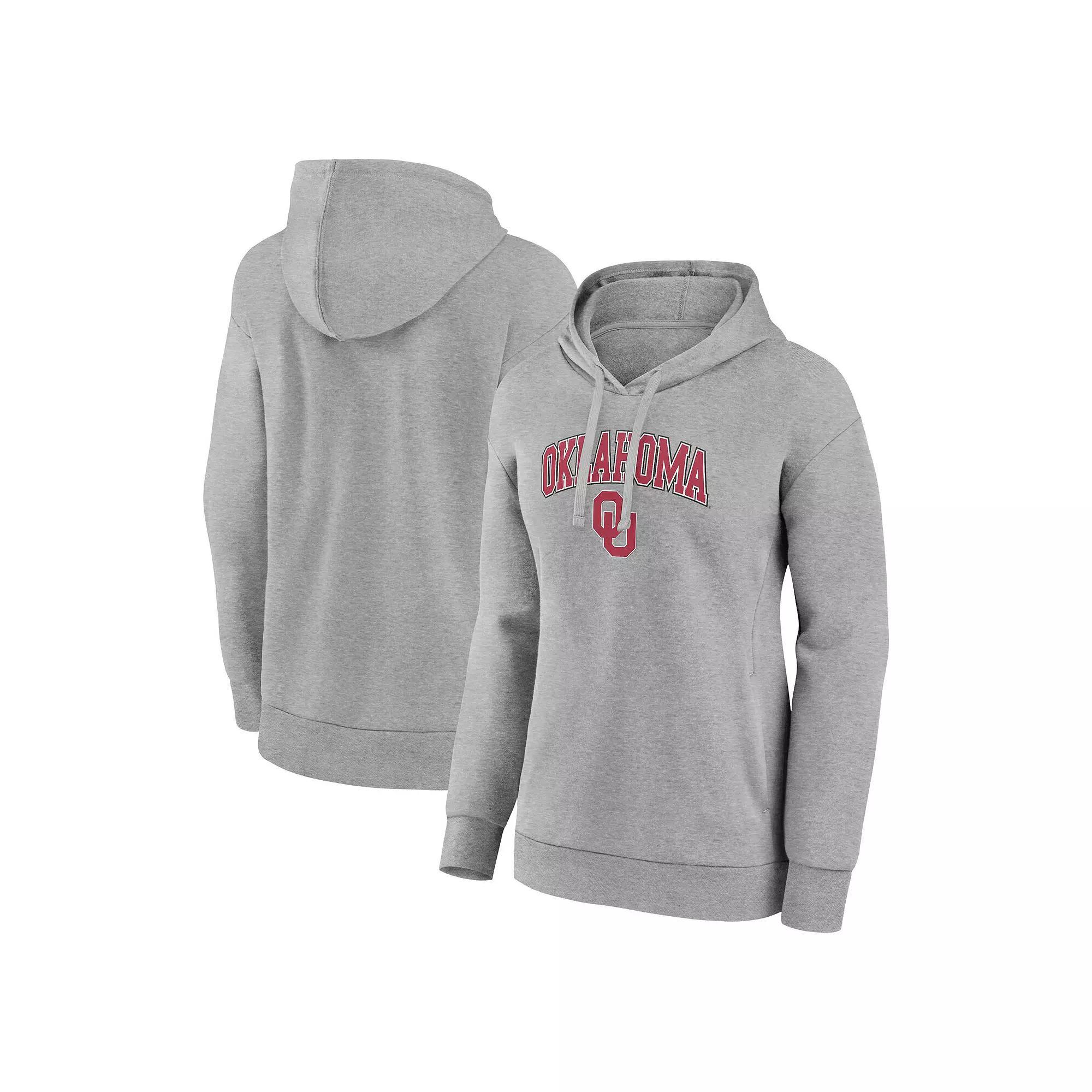 Women's Fanatics Branded Heather Gray Oklahoma Sooners Evergreen Campus Pullover Hoodie, Size: Large, Grey Product Image