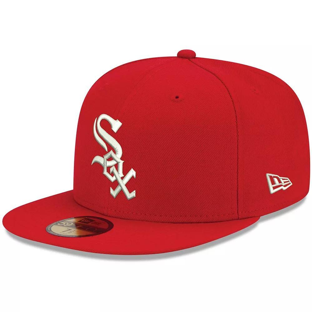 Men's New Era Red Chicago White Sox Logo White 59FIFTY Fitted Hat, Size: 8 Product Image