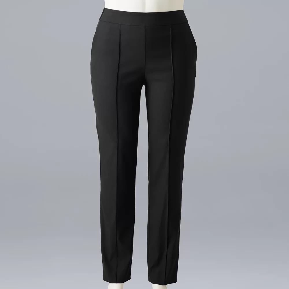Plus Size Simply Vera Vera Wang Modern Pintuck Slim Straight Pants, Womens Product Image