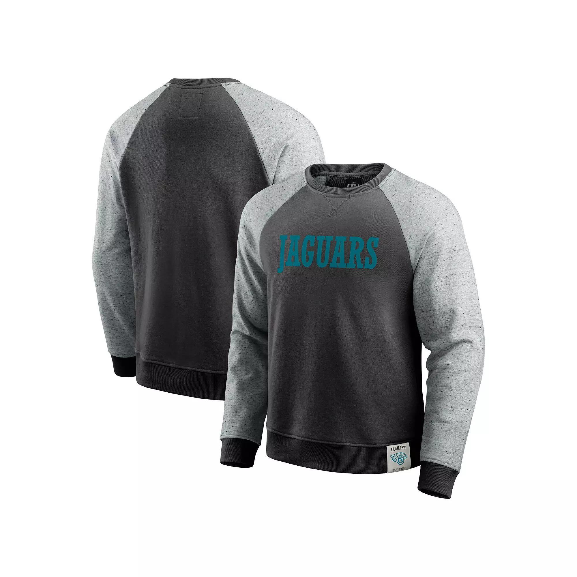 Men's Darius Rucker Collection by Fanatics Heather Gray/Navy Houston Texans Colorblock Pullover Sweatshirt, Size: XL, Grey Product Image