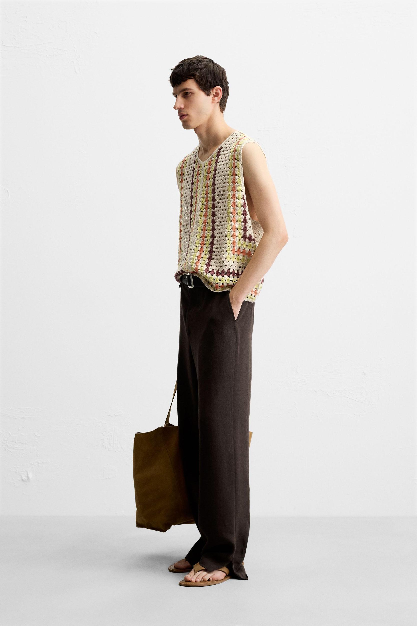 CROCHET TEXTURED VEST Product Image