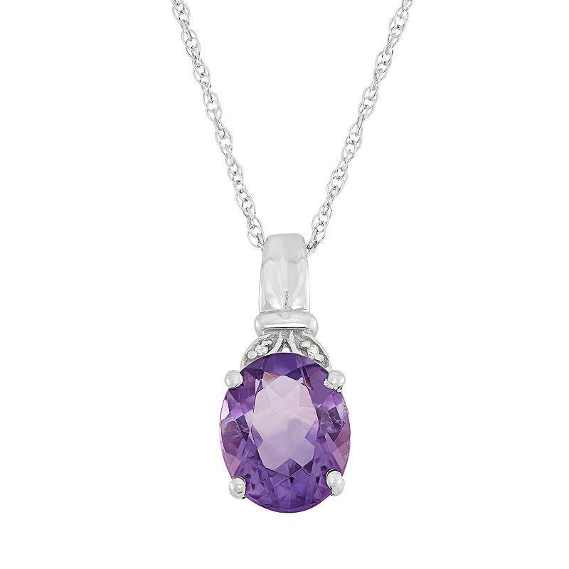 Jewelexcess Amethyst & Diamond Accent Sterling Silver Pendant Necklace, Women's, Size: 18", Purple Product Image