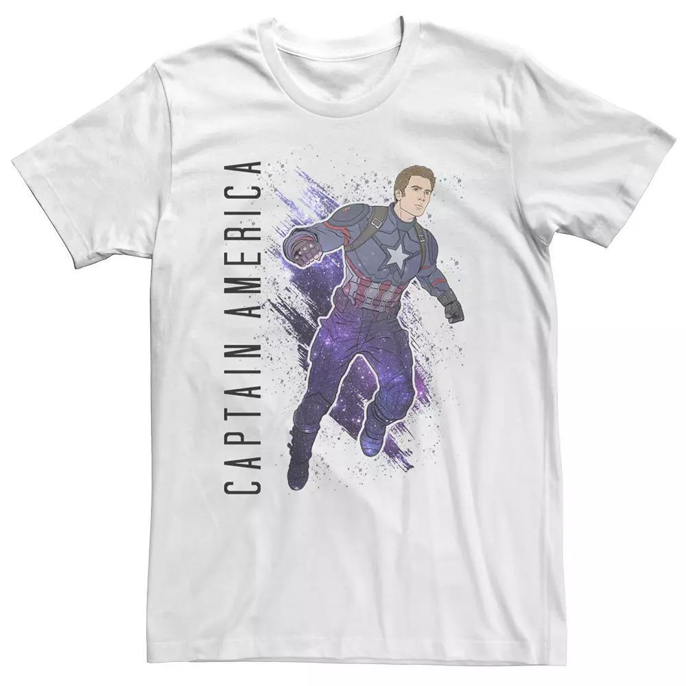 Big & Tall Marvel Avengers Endgame Captain America Galaxy Painted Tee, Men's, Size: 3XL Tall, Athletic Grey Product Image