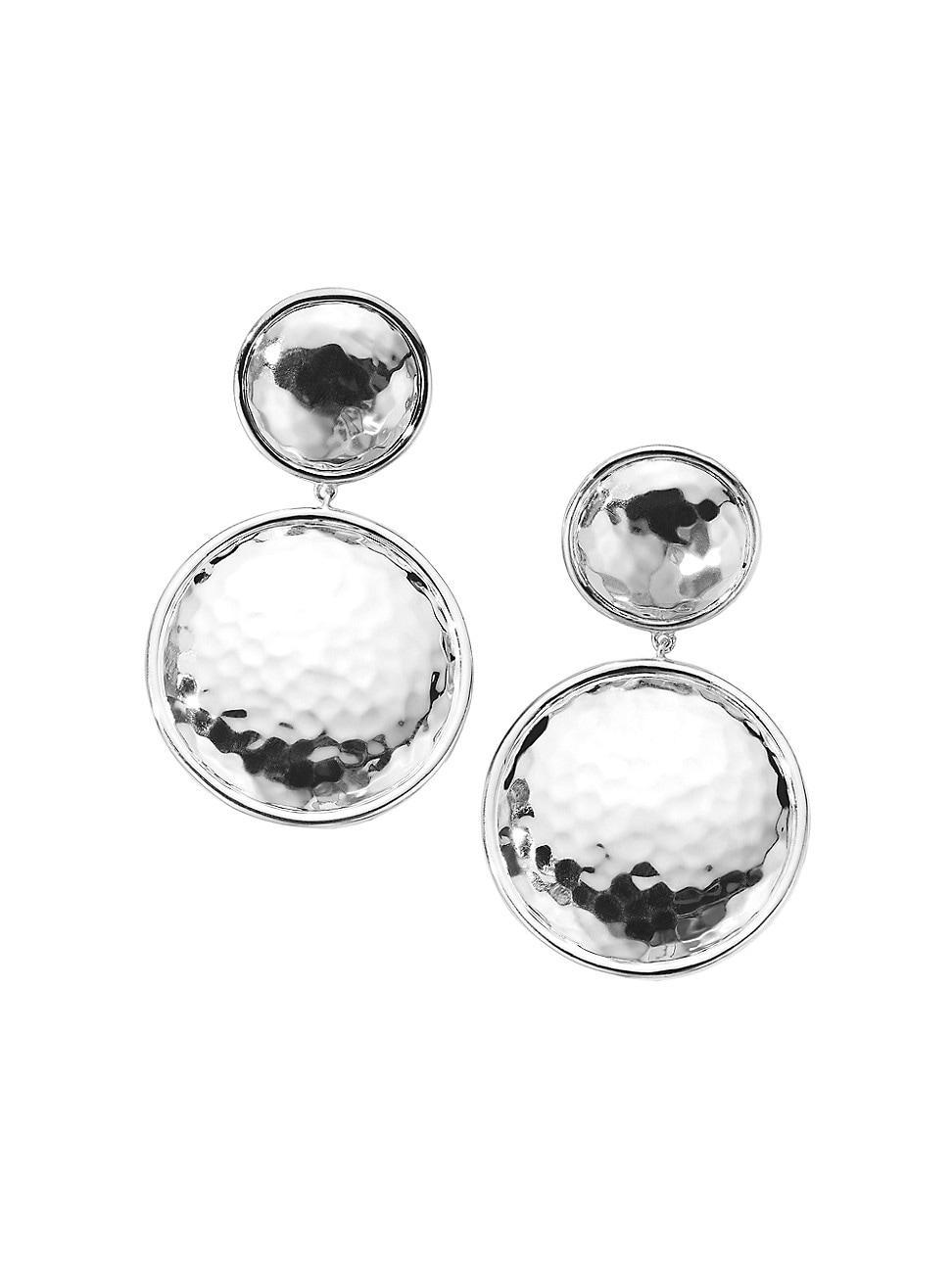 Large Snowman Clip Earrings in Sterling Silver Product Image
