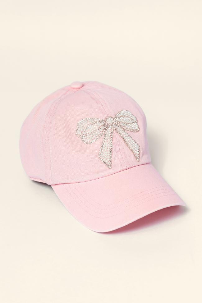 Pink Pearl Bow Hat Product Image