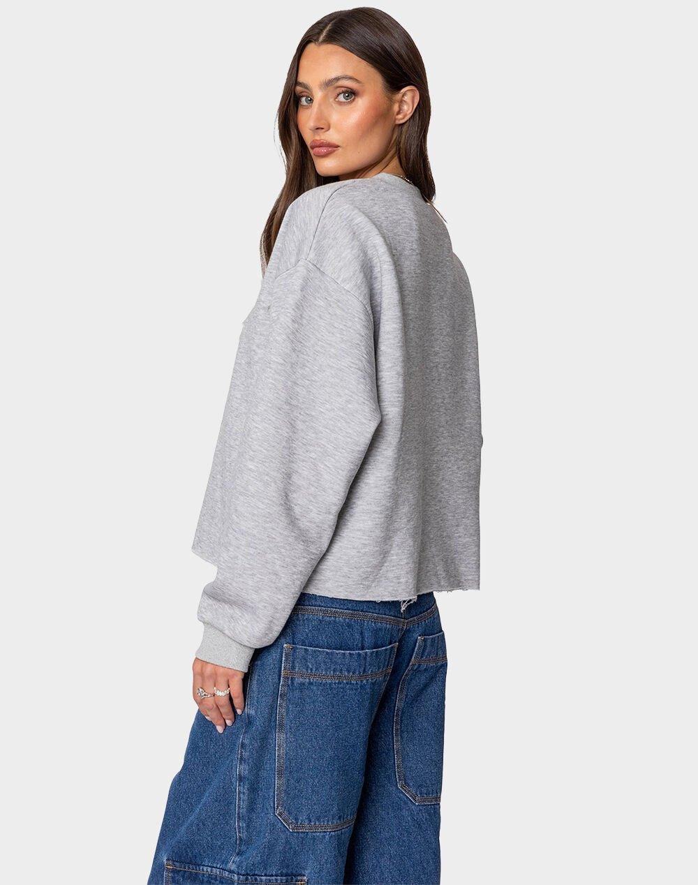 EDIKTED Gingham Star Sweatshirt Product Image