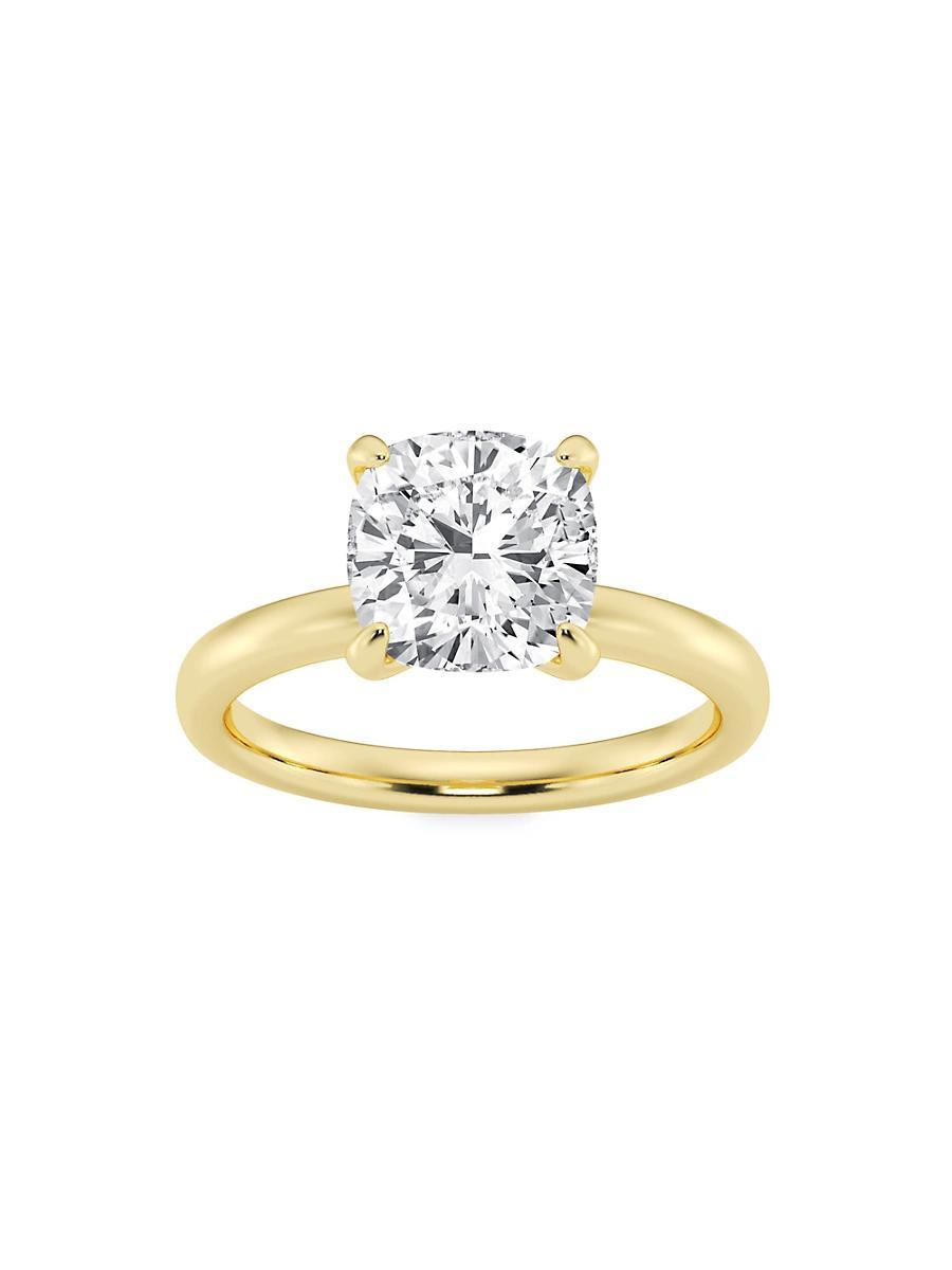 Womens 14K Yellow Gold & Cushion-Cut Lab-Grown Diamond Solitaire Ring/0.50-5.00 TCW Product Image