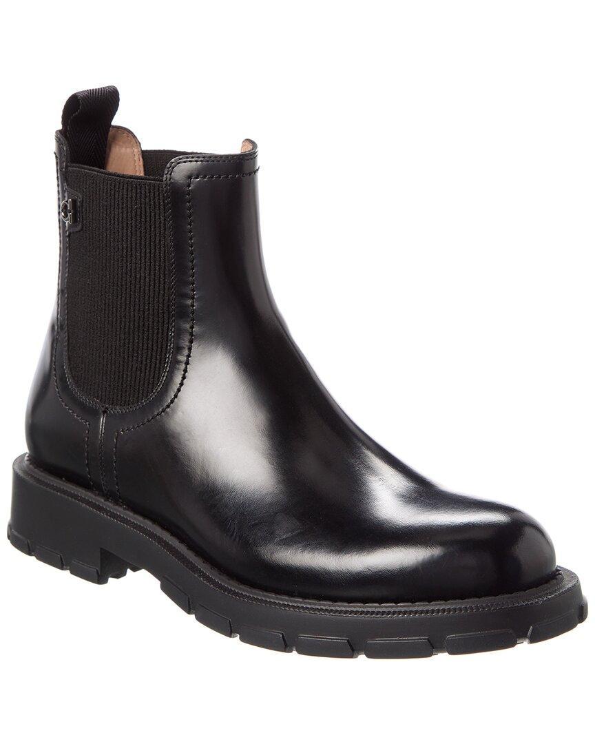 FERRAGAMO Iago Leather Boot In Black Product Image