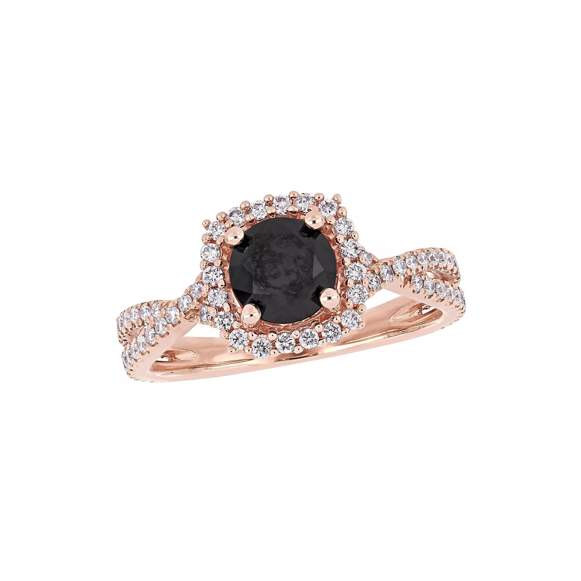 Stella Grace 14l Rose Gold 1 1/2 Carat T.W. Black & White Diamond Ring, Womens 14k Pink Product Image