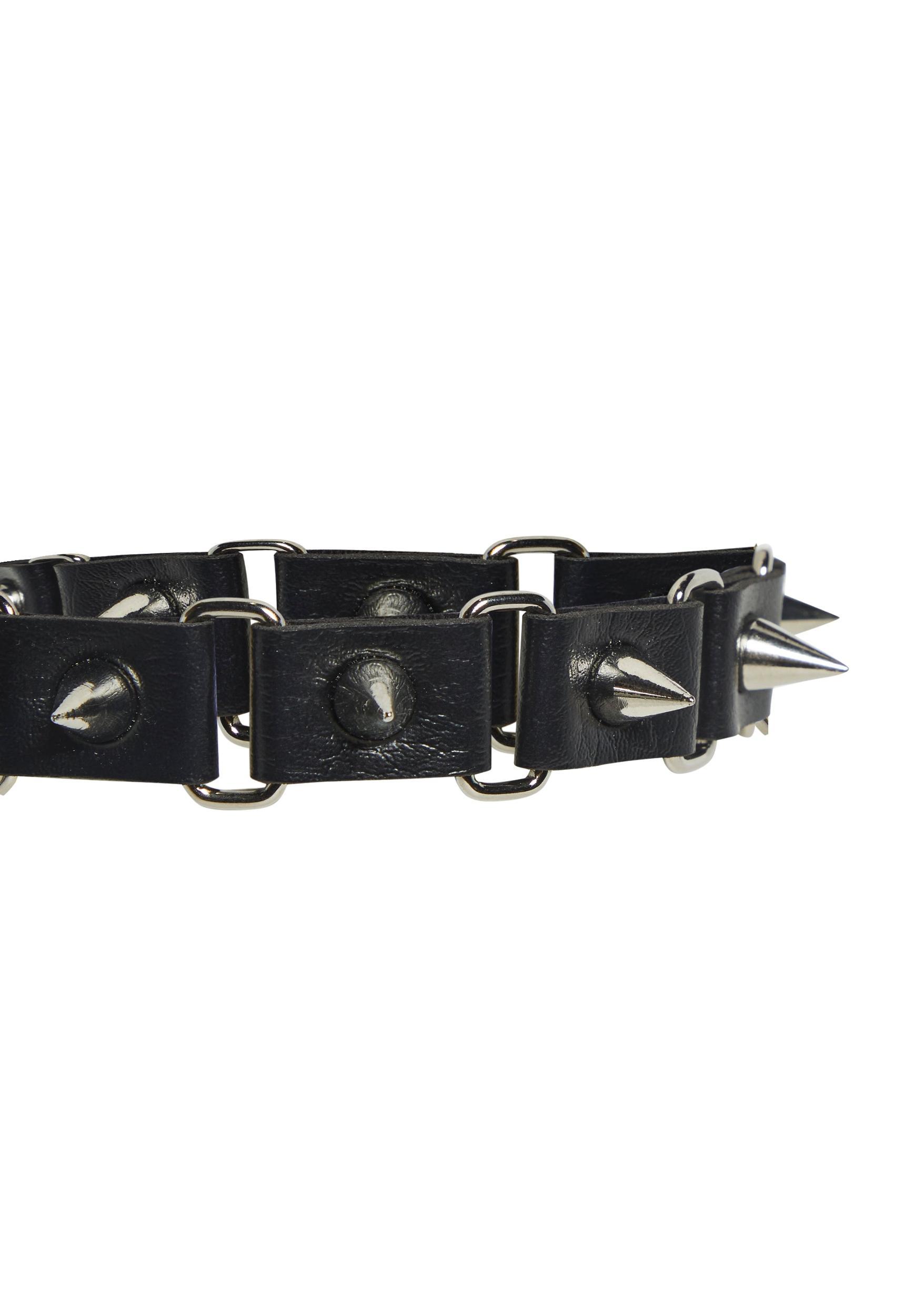 Spiked Vegan Leather Choker Widow - Black Product Image
