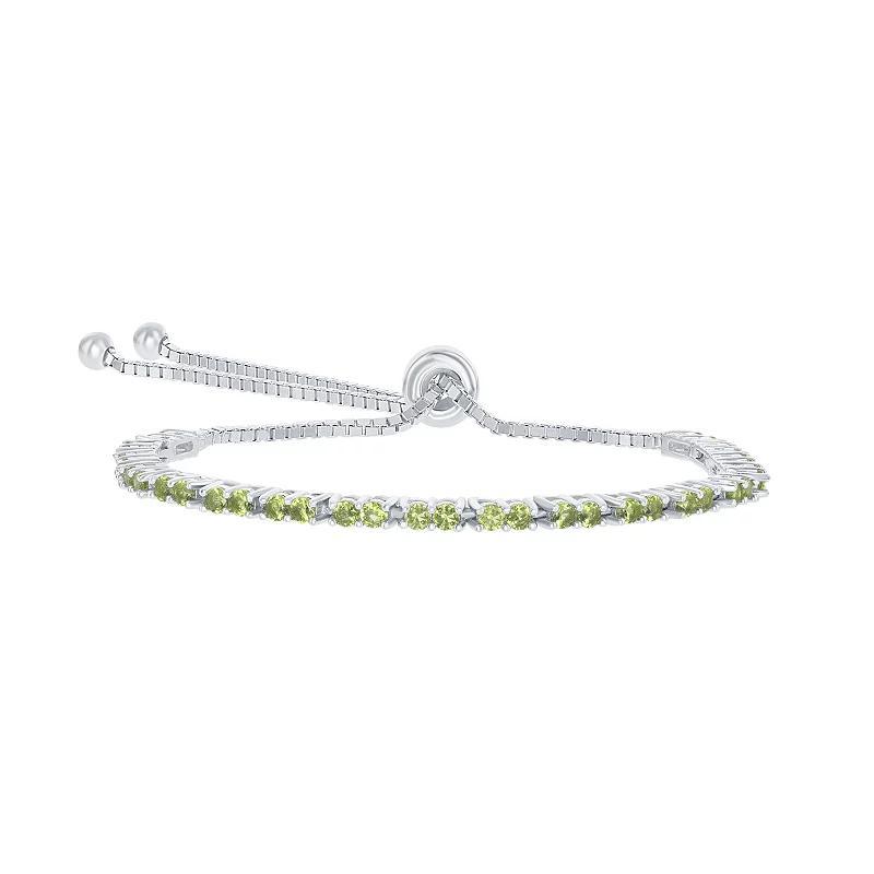 Sterling Silver 2mm Birthstone Bracelet, Women's, Size: 8", August Product Image