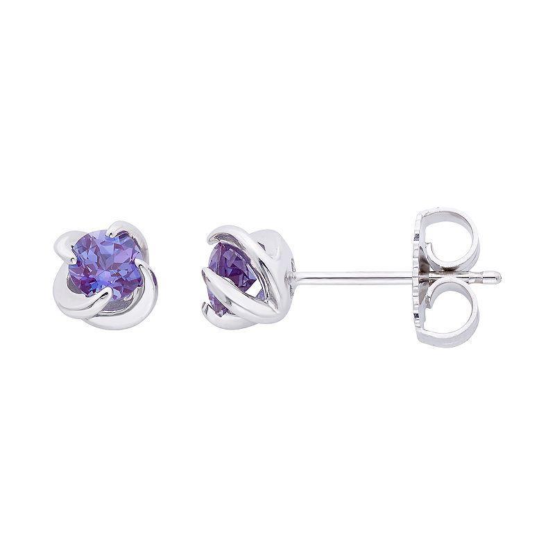 Boston Bay Diamonds Sterling Silver Birthstone Swirl Earrings, Women's, Red Product Image