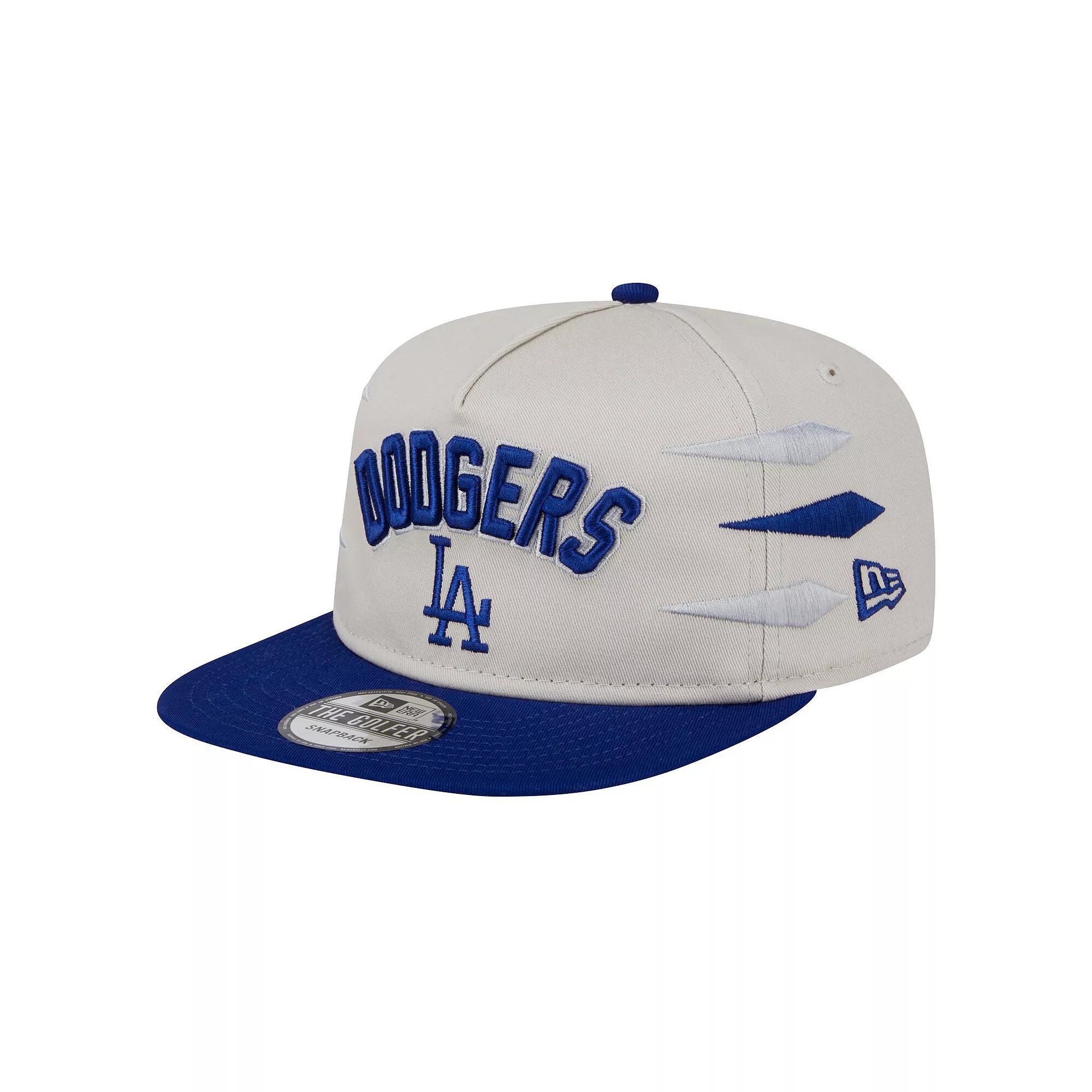 Men's New Era Cream Los Angeles Dodgers Iron Golfer Snapback Hat, Beige Product Image