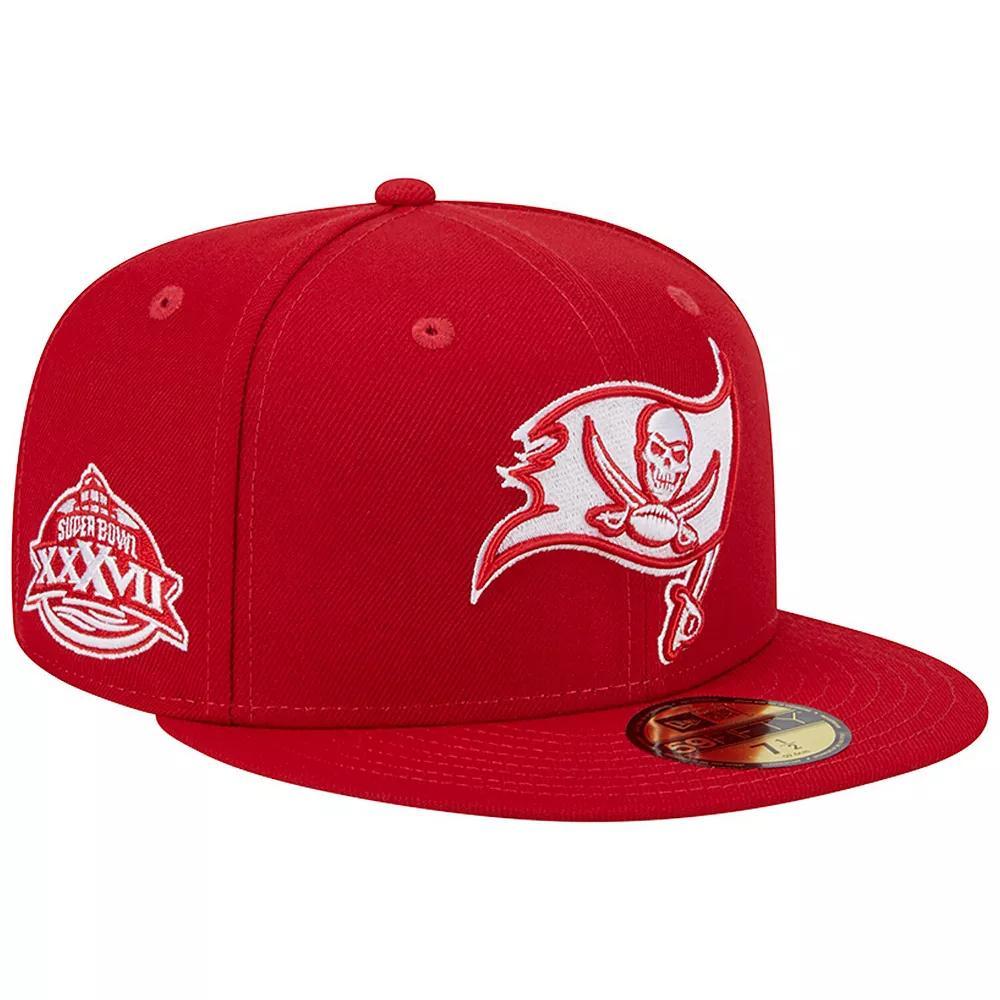 Men's New Era Scarlet Tampa Bay Buccaneers Super Bowl XXXVII Main Patch 59FIFTY Fitted Hat, Size: 7 3/4, Red Product Image