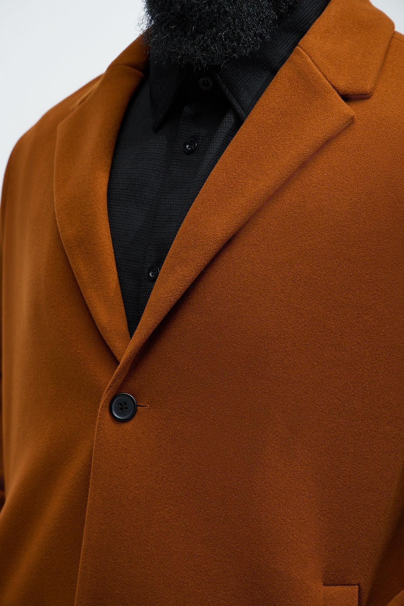 Tomsk Wool Long Coat - Brown Male Product Image