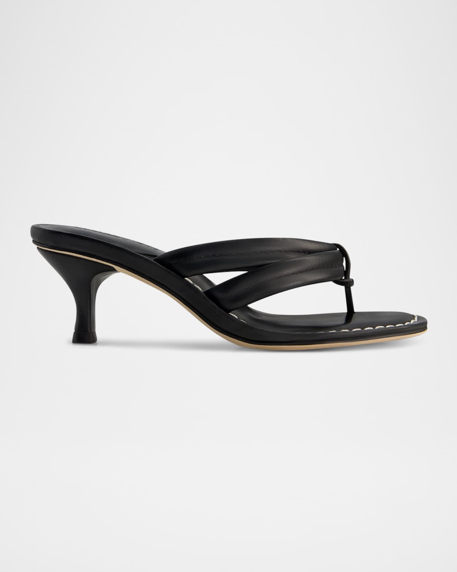 Miami Kitten-Heel Leather Mule Sandals Product Image
