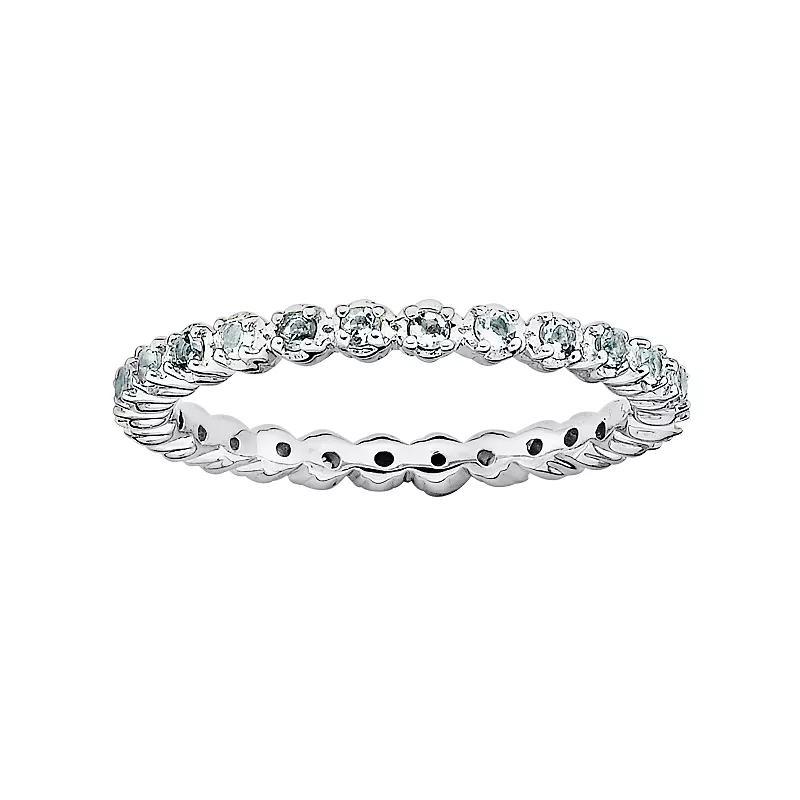 Stacks & Stones Sterling Silver Aquamarine Stack Ring, Women's, Size: 8 Product Image