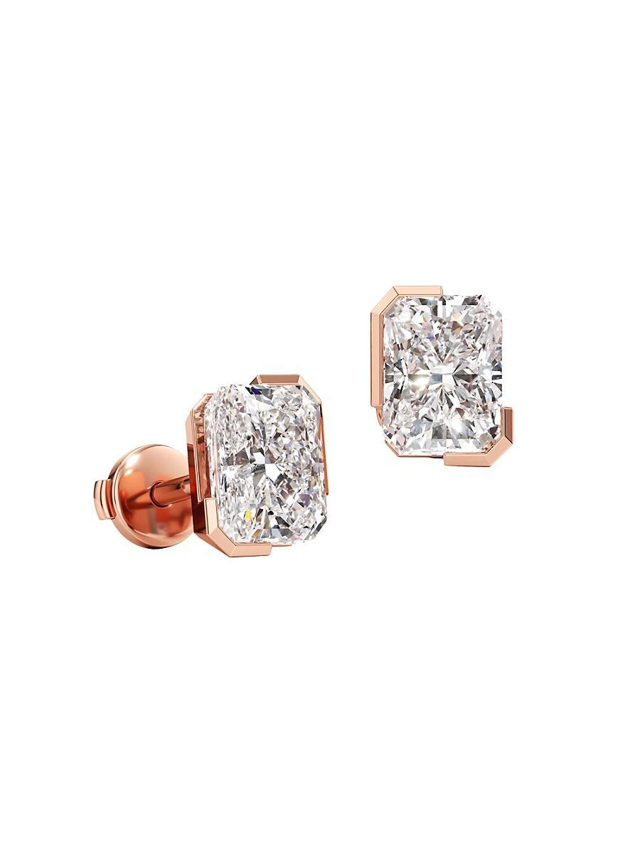 Womens Meta 18K Rose Gold & 2.08 TCW Lab-Grown Diamond Radiant-Cut Stud Earrings Product Image