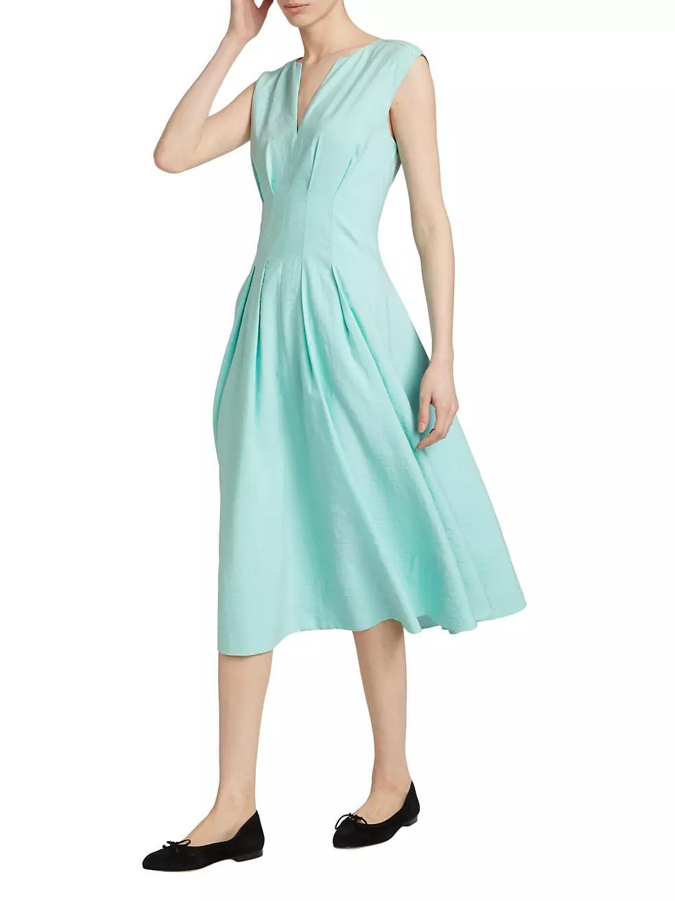 Marcie Cap-Sleeve Silk-Blend Midi-Dress Product Image