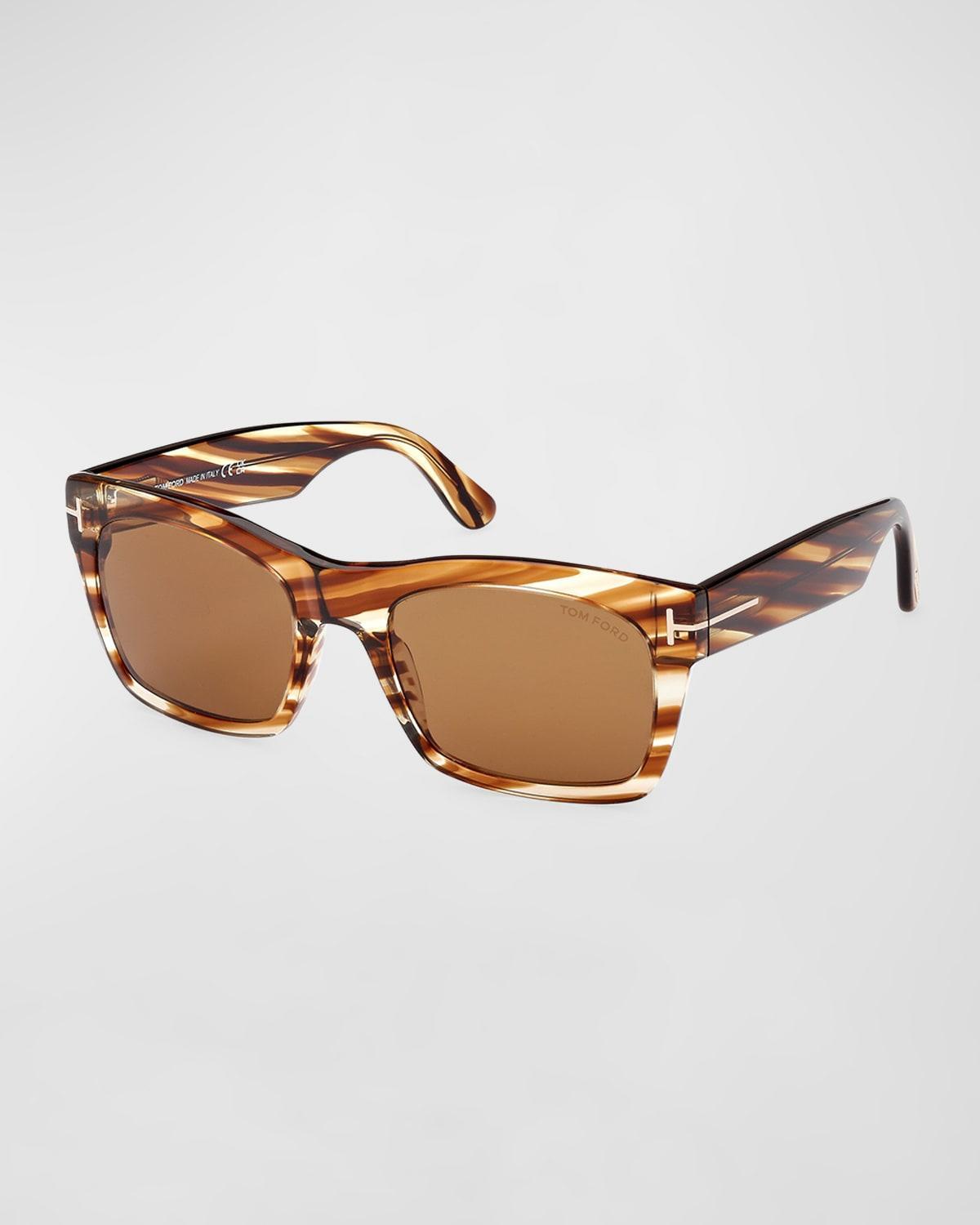 Mens 56MM Rectangular Sunglasses Product Image
