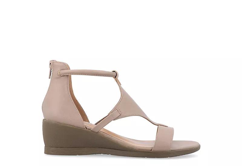 Journee Trayle Women's Wedge Sandals, Size: 7, Brown Product Image