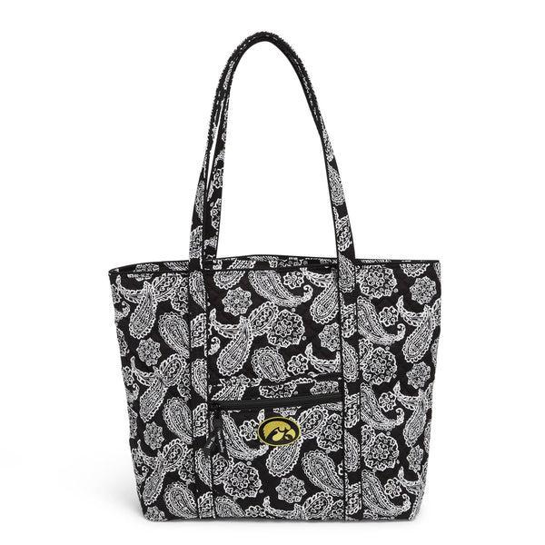 Vera Bradley Collegiate Tote Bag Women in Black/White Bandana with University of Iowa Logo Product Image