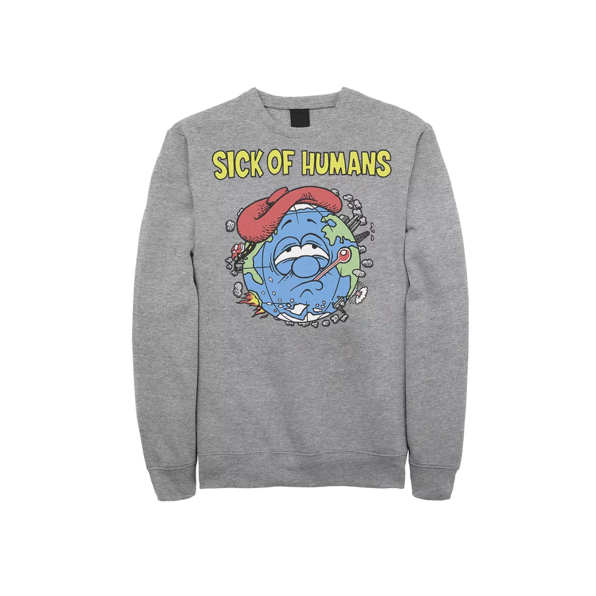 Men's Sick Of Humans Planet Earth Fleece, Size: XXL, Athletic Grey Product Image