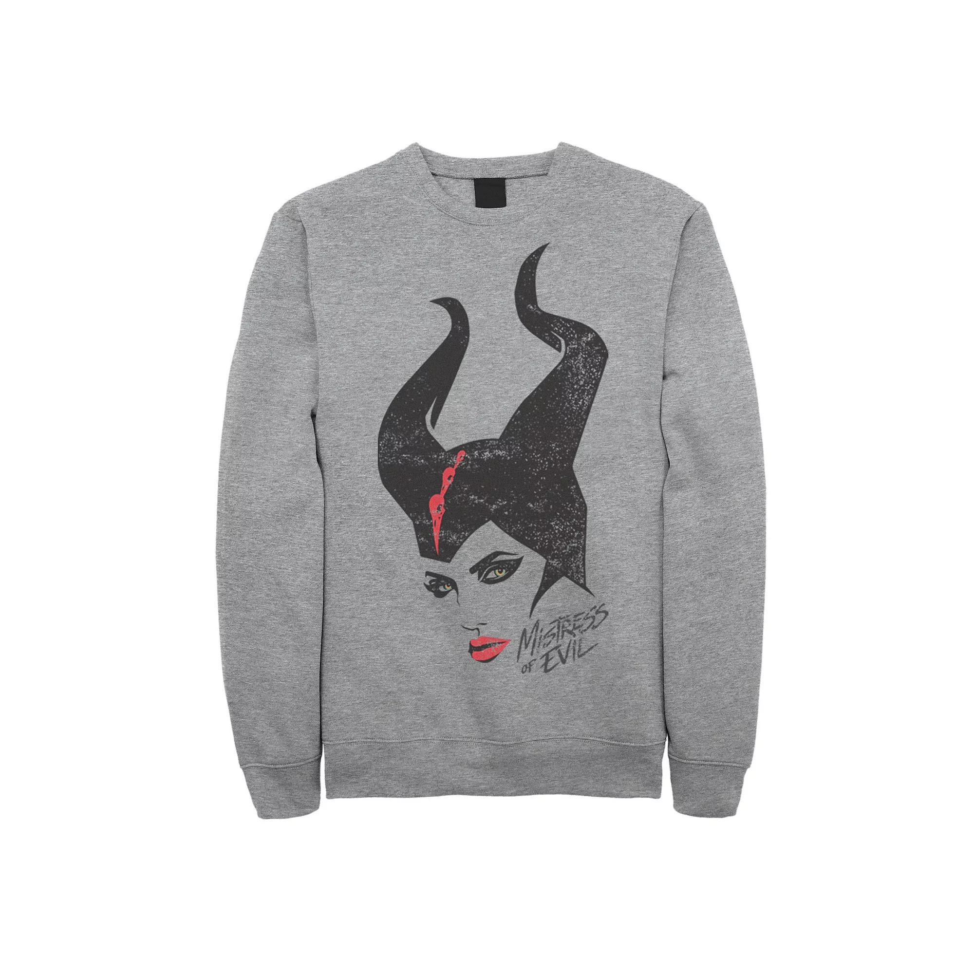 Disney's Live Action Maleficent Men's Mistress Of Evil Head Shot Sweatshirt, Size: Small, Athletic Grey Product Image