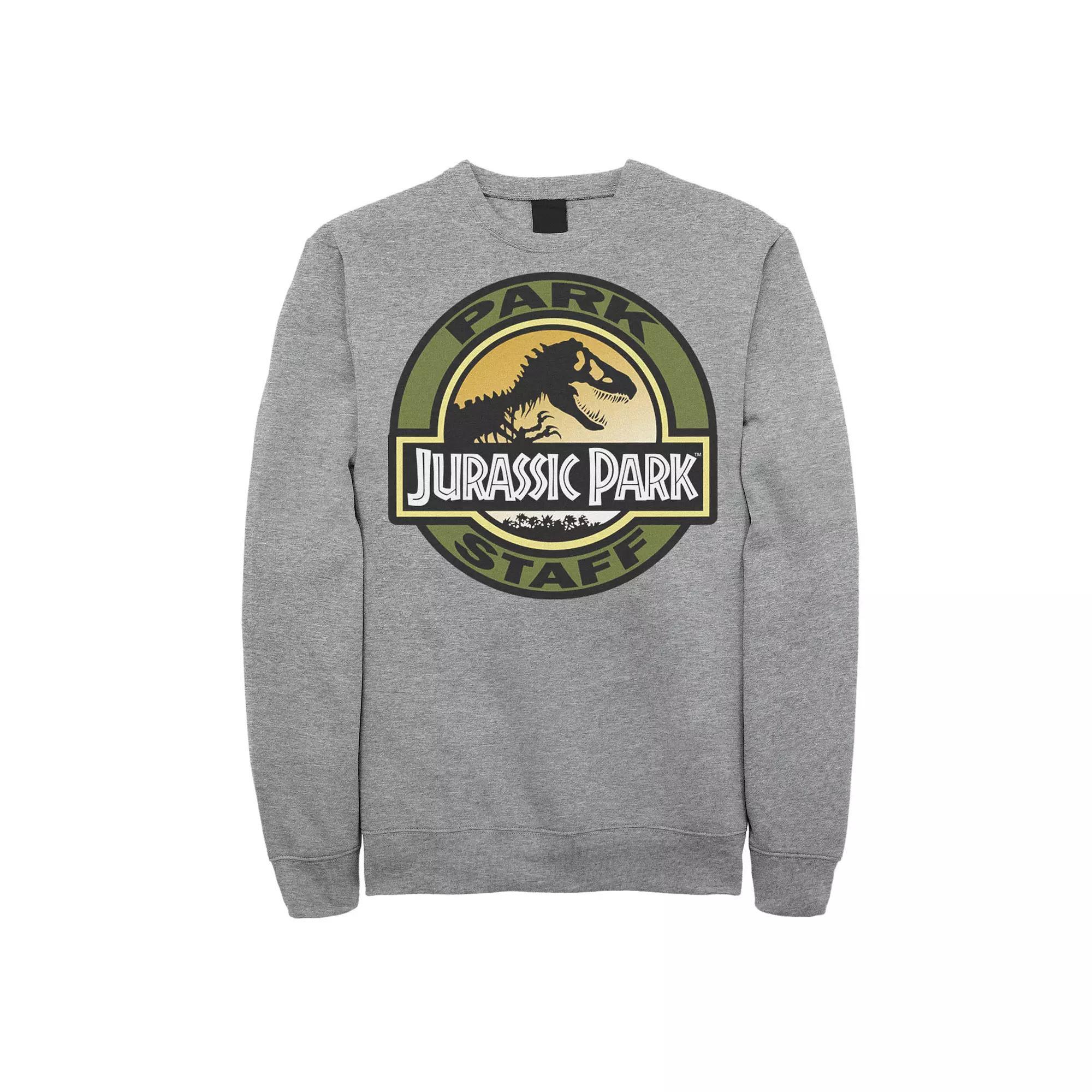 Men's Jurassic Park Staff Icon T-Rex Skeleton Fleece, Size: Medium, Athletic Grey Product Image