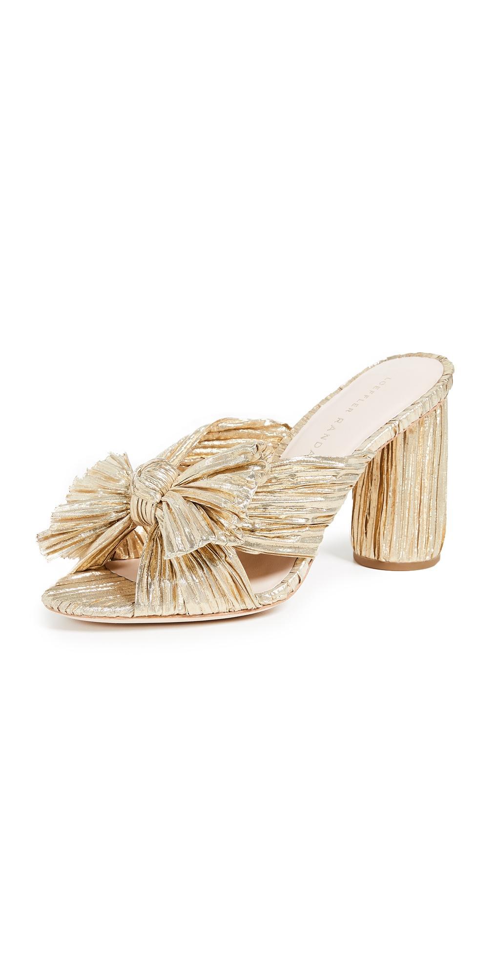 Loeffler Randall Womens Penny Pleated High Heel Slide Sandals Product Image