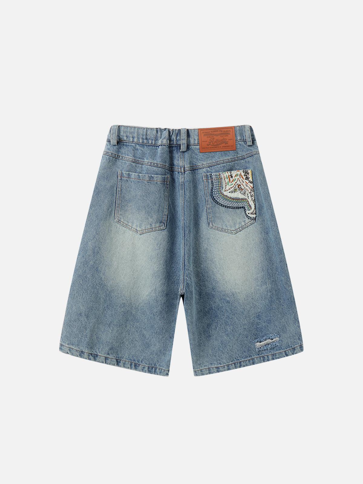 Aelfric Eden Applique Embroidery Longline Jorts Product Image