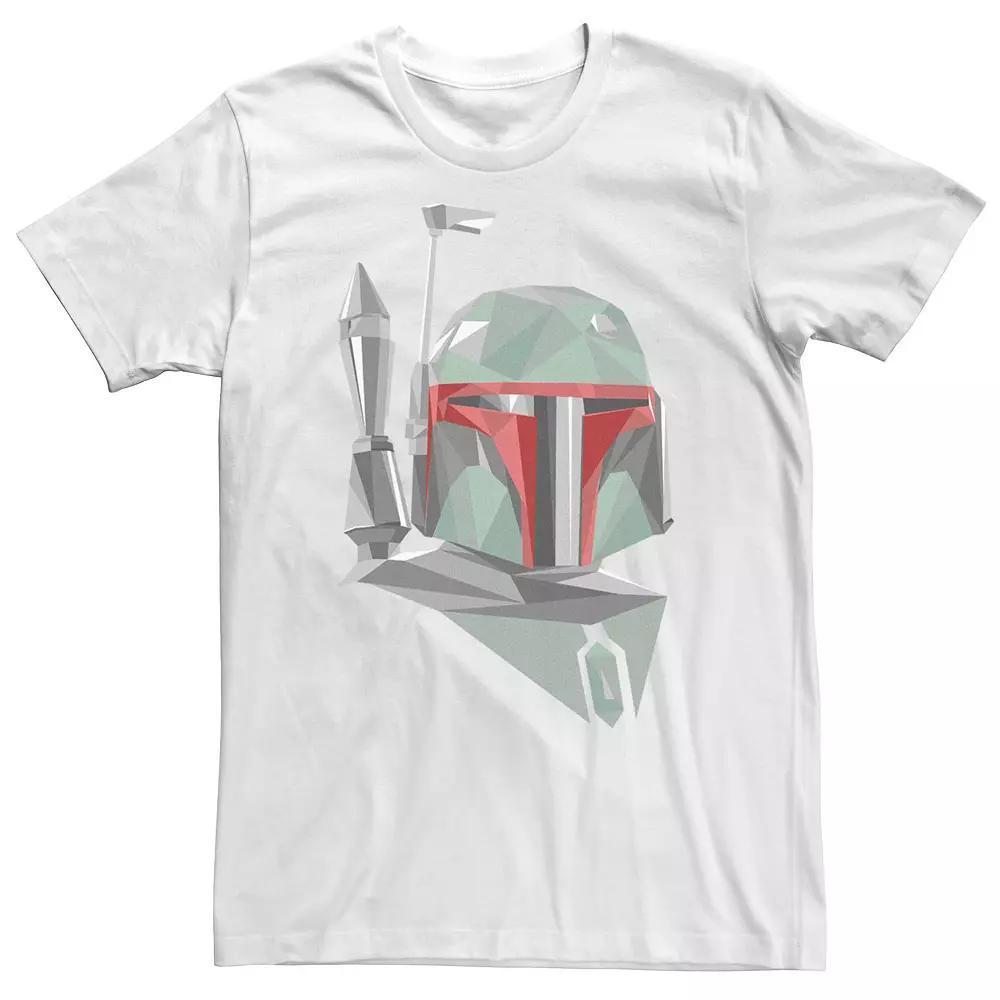 Big & Tall Star Wars Boba Fett Geometric Helmet Portrait Tee, Men's, Size: XL Tall, White Product Image
