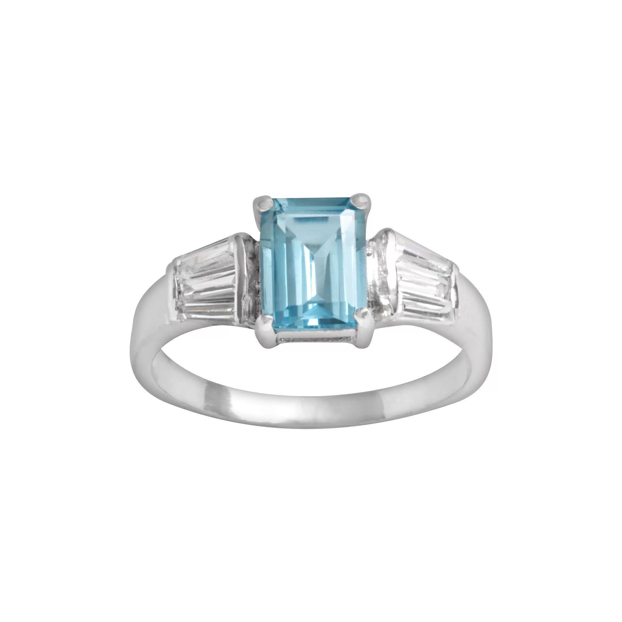 Traditions Jewelry Company Square Blue Topaz Ring, Womens Product Image