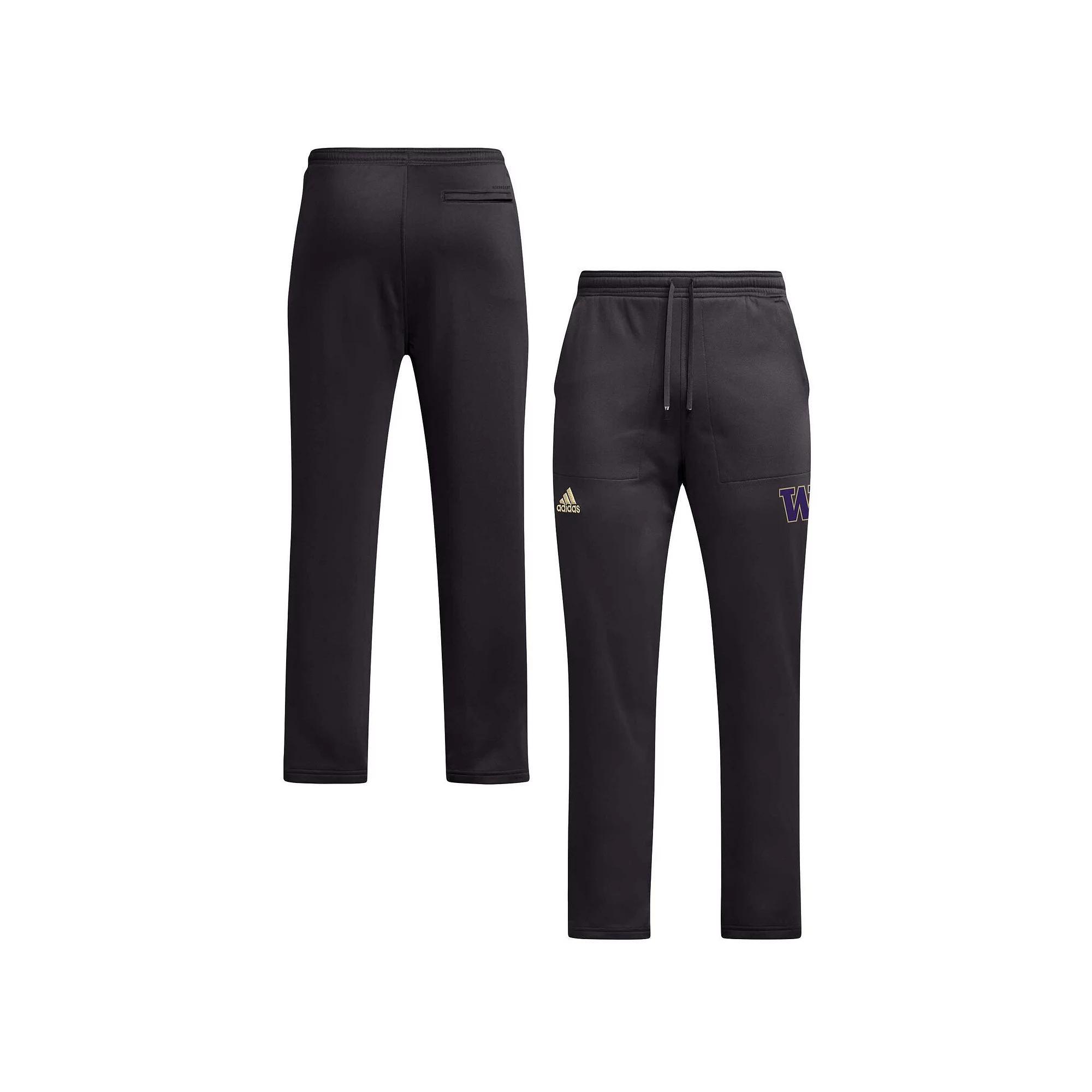 Men's adidas Black Washington Huskies Open Hem AEROREADY Pants, Size: XL Product Image