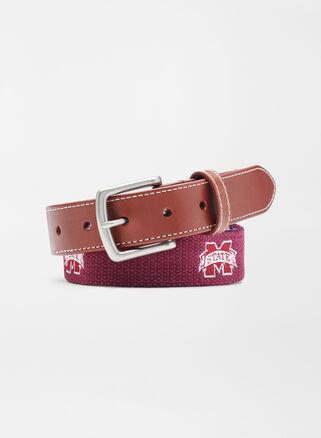 Peter Millar Mens Mississippi State Bulldogs Belt | Color: Maroon | Size: 34 | Miss St Product Image