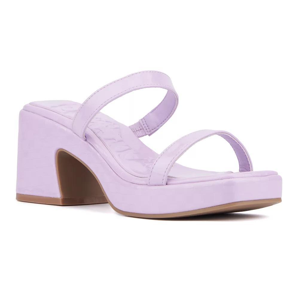 Olivia Miller Savage Women's Platform Heel Sandals, Size: 6, Purple Product Image