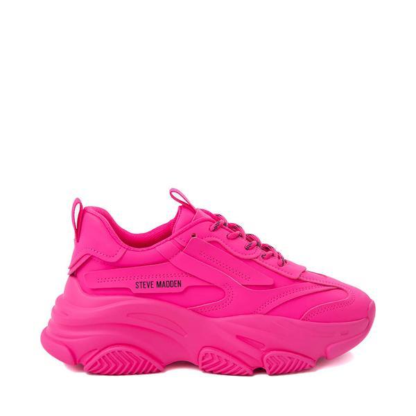 Steve Madden Womens Possession Chunky Lace-Up Sneakers - Black Product Image