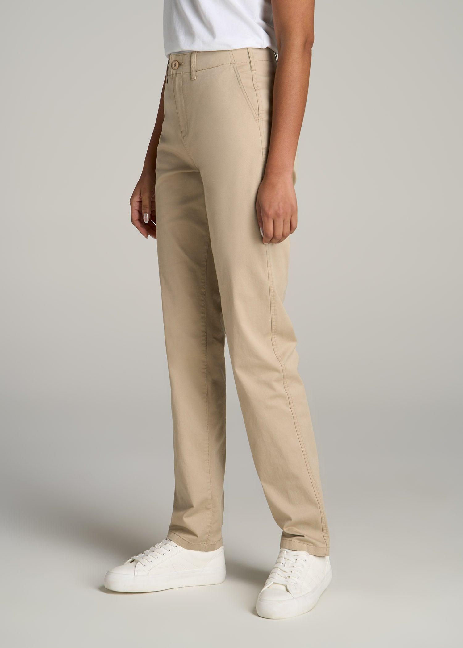 High Rise Tapered Chino Pants for Tall Women in Wreath Green Product Image
