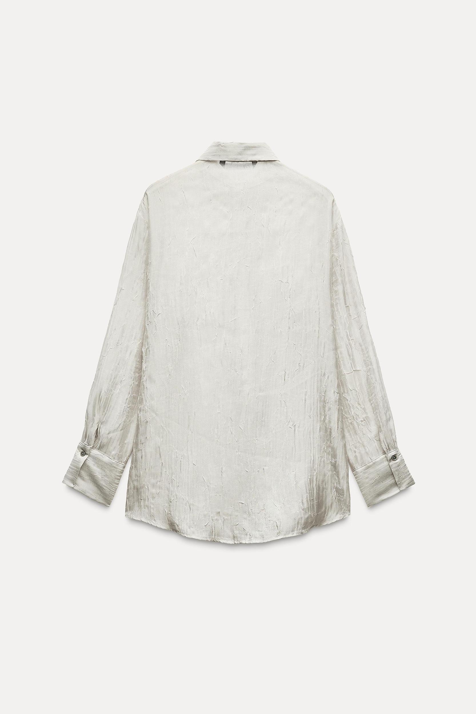 WRINKLED EFFECT ORGANZA SHIRT Product Image